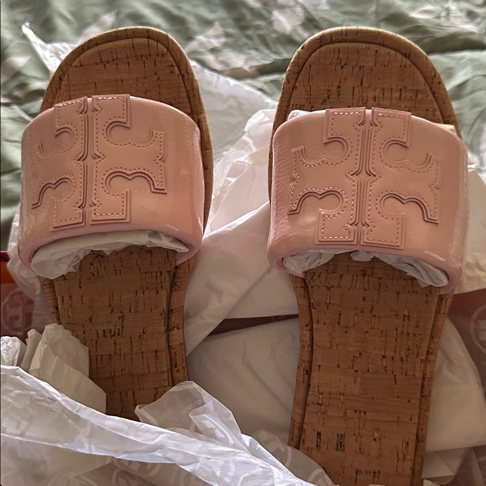 Tory Burch Pink Cork Sandals Brand New. Never been worn.